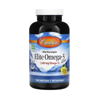Carlson Labs, Elite Omega-3 Gems, 1600mg, 180 softgels