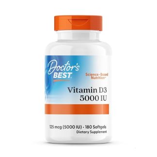 Doctor's Best, Vitamin D3 Depot, 5000 I.U, 180 soft capsules