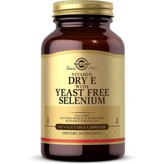 Solgar, Dry Vitamin E mit Yeast Free Selenium, 100 Kapseln