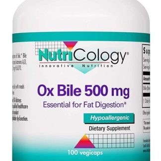 Nutricology, Ox Bile, 500mg, 100 Veg. capsules