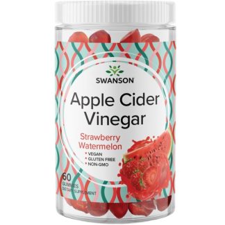Swanson, Apple Cider Vinegar Gummies - Strawberry Watermelon, 500mg, 60 Gummy Bears
