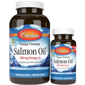 Carlson Labs, Norwegian Salmon Oil, 250mg, 180+50 softgels
