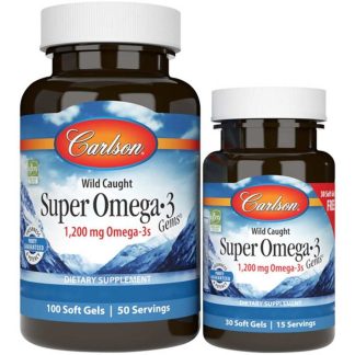 Carlson Labs, Super Omega-3, 1200mg, 100+30 softgels