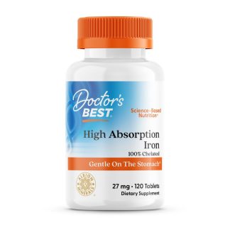 Doctor's Best, High Absorption Iron with Ferrochel®, 27mg, 120 tablets