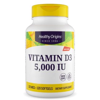 Healthy Origins, Vitamin D3, Depot, 5,000 IU, 120 soft capsules