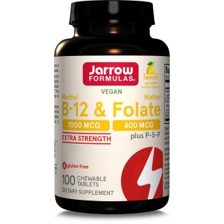 Jarrow Formulas, Methyl B-12 1000 mcg & Methyl Folate 400mcg, 100 lozenges, lemon flavor