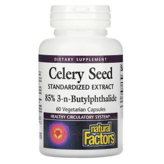 Natural Factors, Celery Seed, 85% 3-n-butyl phthalides, 60 veg. capsules
