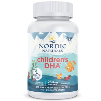 Nordic Naturals, Children's DHA, strawberry flavor, 250mg, 360 mini softgels