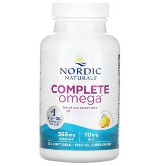Nordic Naturals, Complete Omega, 565 mg Omega-3 plus 70mg GLA, lemon, 120 softgels