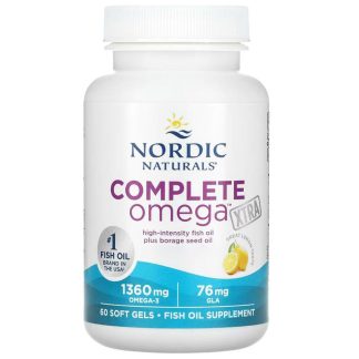 Nordic Naturals, Complete Omega Xtra, 1360mg Omega-3 plus 76mg GLA, lemon, 60 softgels