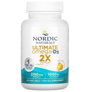 Nordic Naturals, Ultimate Omega 2X, lemon, 60 softgels