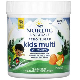 Nordic Naturals, Zero Sugar, Kids Multi Gummies, orange-lemon, 120 fruit gums