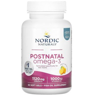 Nordic Naturals, Postnatal Omega-3, Lemon, 560mg, 60 softgels