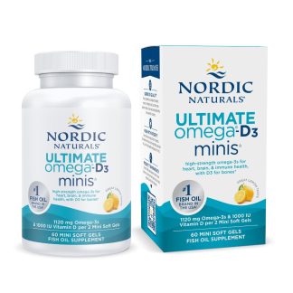 Nordic Naturals, Ultimate Omega-D3, 1120mg Omega-3 plus D3, Lemon, 60 Mini-Softgels