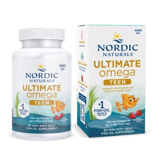 Nordic Naturals, Ultimate Omega 2X Teen, 1120mg Omega-3, Strawberry, 60 Mini Softgels