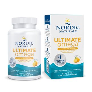 Nordic Naturals, Ultimate Omega, 1280mg Omega-3, Lemon, 60 Fish Gelatin Softgels