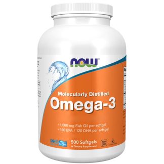 Now Foods, Omega-3, Molecularly Distilled, 500 softgels