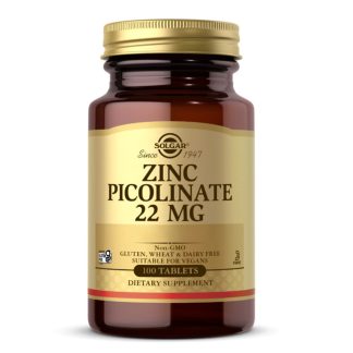 Solgar, Zinc Picolinate, 22mg, 100 Vegetarian Tablets