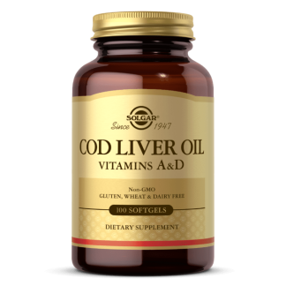 Solgar, Cod Liver Oil, Vitamin A & D, 100 soft capsules