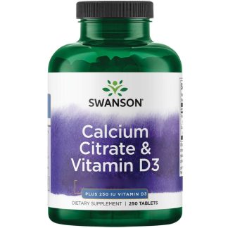 Swanson, calcium citrate + vitamin D, 250 tablets