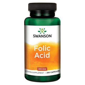 Swanson, Folic Acid, 800mcg, 250 capsules