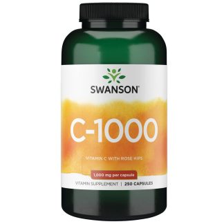 Swanson, Vitamin C with Rose Hips, 1000mg, 250 capsules