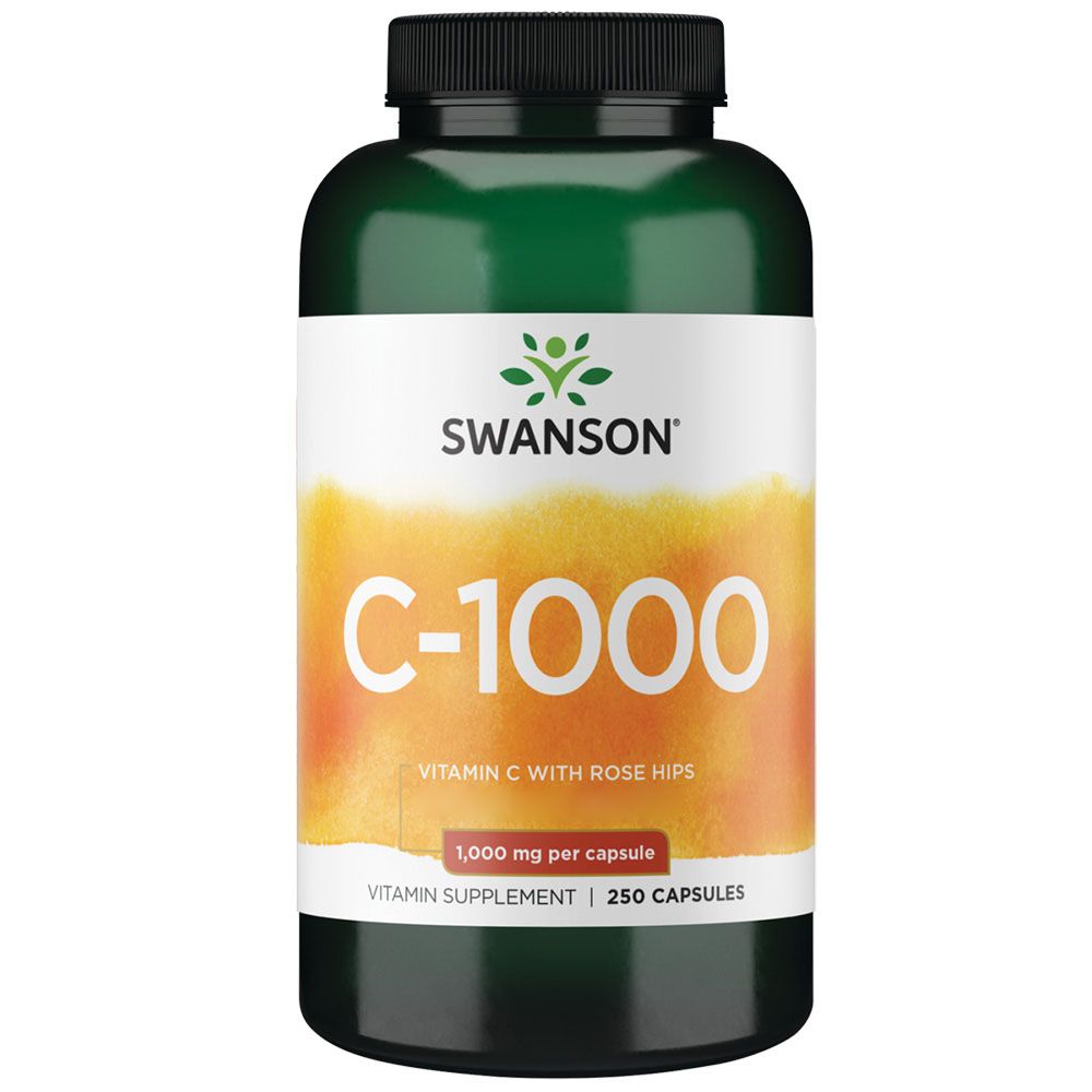 Swanson, Vitamin C with Rose Hips, 1000mg, 250 capsules