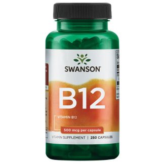 Swanson, Vitamin B12, 500mcg, 250 capsules