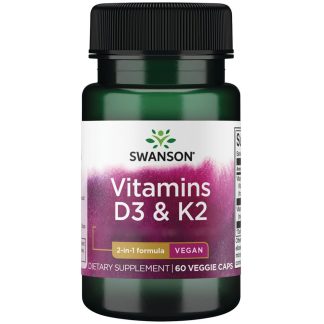 Swanson, Vitamin D3 & K2, 2,000 IU & 75mcg, 60 capsules
