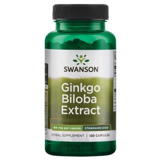 Swanson, Ginkgo Biloba Extract Std, 60mg,120 capsules