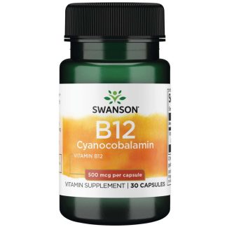 Swanson, Vitamin B12 Cyanocobalamin, 500mcg, 30 capsules