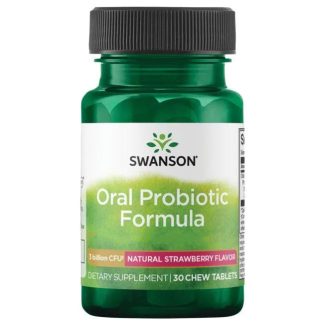 Swanson, Oral Probiotic Formula, natural strawberry flavor, 3 billion CFU, 30 chewable tablets