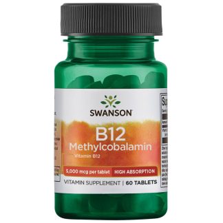 Swanson, Vitamin B12 Methylcobalamin, 5,000mcg, 60 tablets
