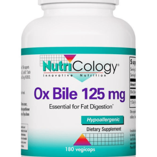 Nutricology, Ox Bile, 125mg, 180 veg. capsules
